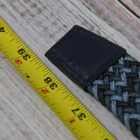 FAHERTY Men's 32 Waist Woven Belt Cerulean Mix Made in USA $148 NEW - Picture 7 of 11